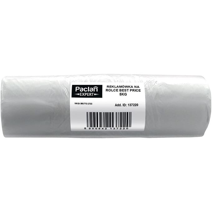 Paclan EcoLine – Plastic Draagtassen op Rol – HDPE – Transparant – 43x35 cm