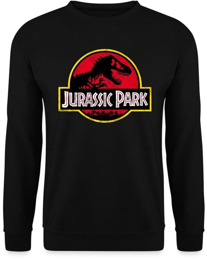 Jurassic Park Klassiek Logo In Rood Met T-Rex Sweater Heren