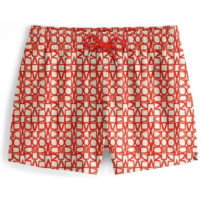 "Red Geometric" Zwemshorts