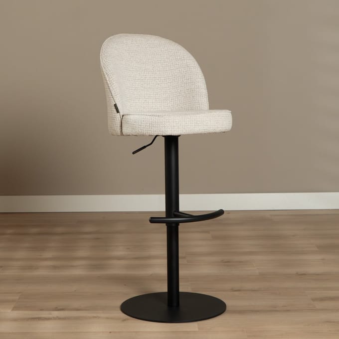 Bronx71® Barkruk Odin gemêleerde stof beige 63-83 cm - barstoel