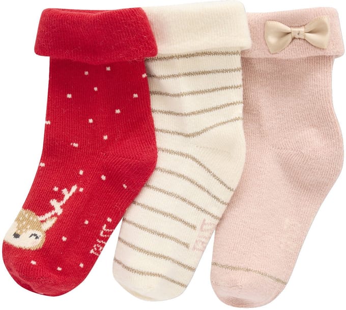 Vertbaudet Set van 3 paar kerstsokken voor baby