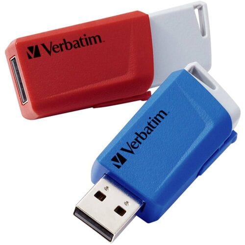 Verbatim V Store N CLICK USB-stick 32 GB Rood, Blauw 49308 USB-A 3.2 Gen 1