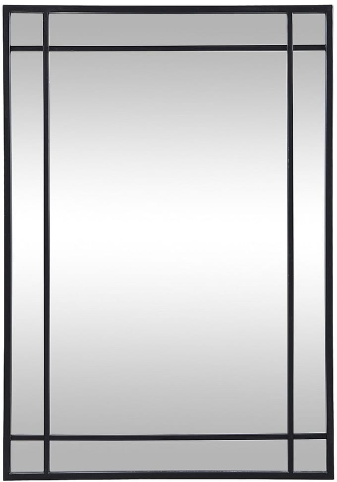 Vente-unique Industriële spiegel in metaal - H 86,5 x B 60 cm - Zwart - HISAE