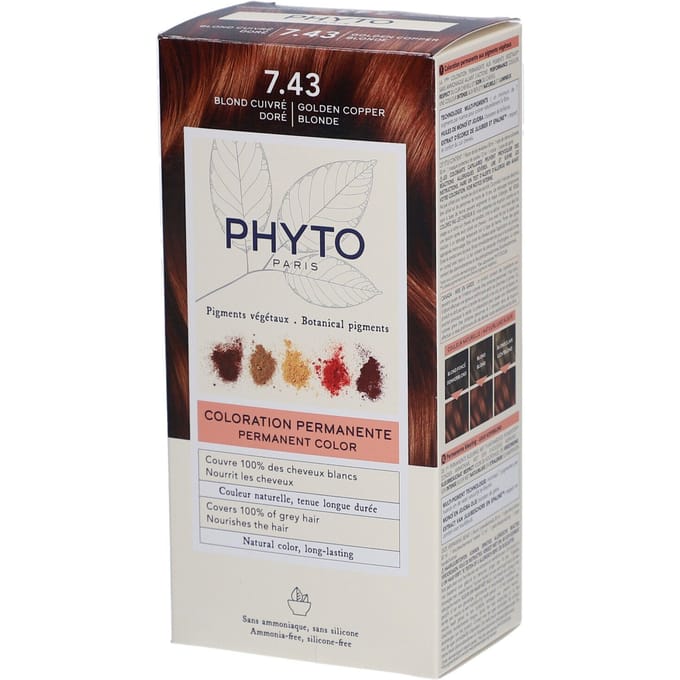 Permanent Colour Phyto Paris Phytocolor 7.43-rubio dorado cobrizo Ammonia-free