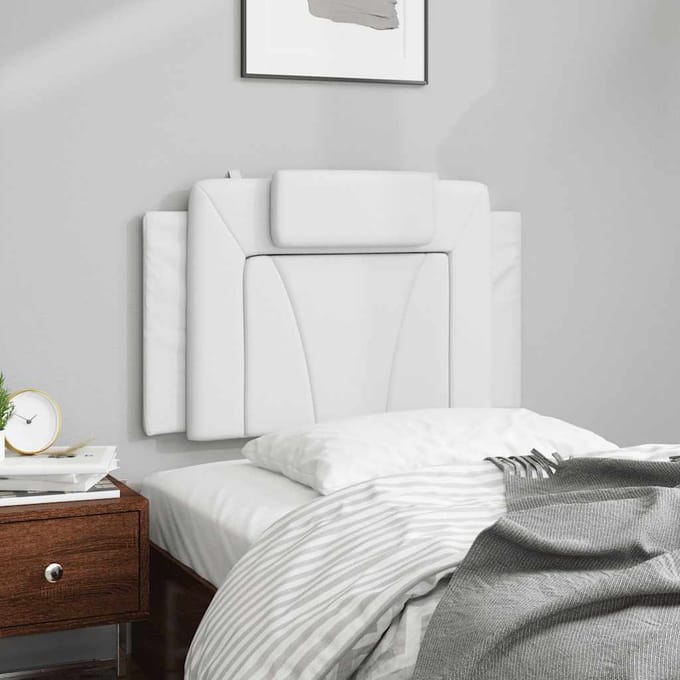 vidaXL - Hoofdbordkussen - "Viana" - 80 - cm - kunstleer - wit
