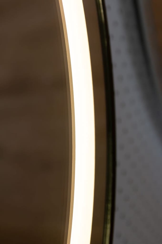 VL HOME Led ronde 70Ø spiegel met touch sensor, aluminium gouden frame