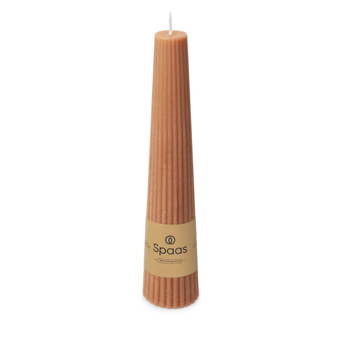 Spaas ribbed kaars obelisk 25 uur - Beige