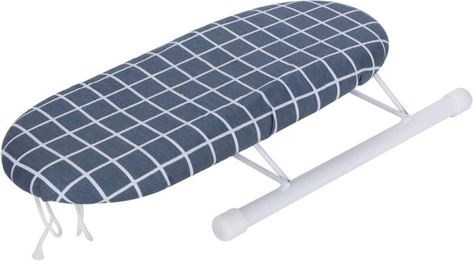Mini Strijkplank - Opvouwbaar Bord - Kleding Strijken - Multifunctioneel Ontwerp - 27 x 10 cm - Donkerblauw Ruitje