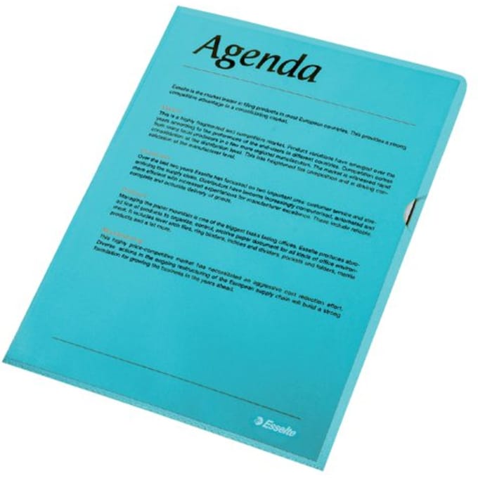 Esselte Standaard Zichtmap A4 - 0,11mm PP Folie - 100 Stuks - Blauw