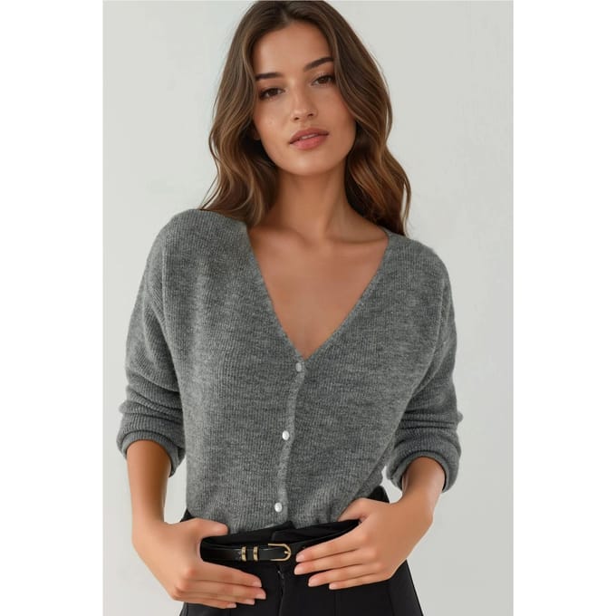 Ultra Zachte V-hals Gebuttonde Dual-use Cardigan