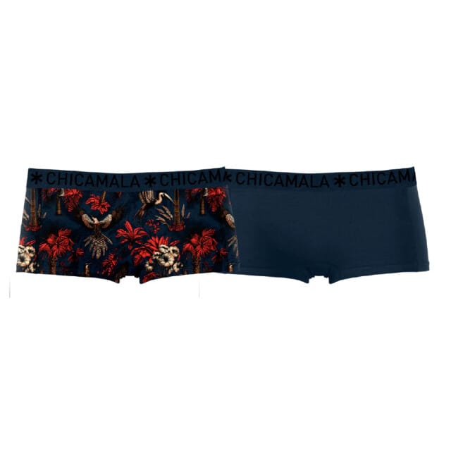 Muchachomalo Girls 2-pack boxer shorts print + solid