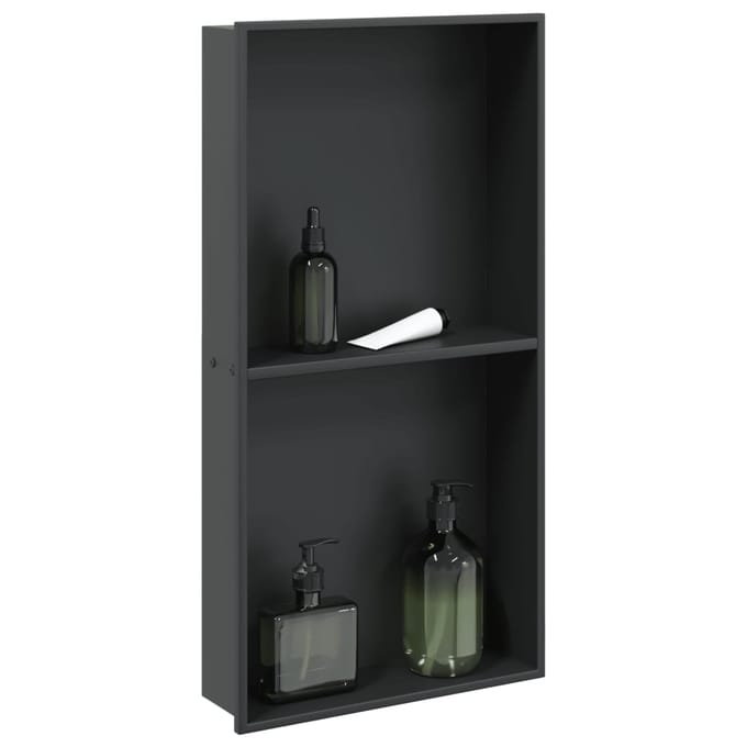 vidaXL - Douchenis - 32x62x9 - cm - roestvrijstaal - matzwart