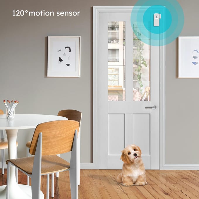 Tuya WiFi Deur Raam Sensor met PIR Bewegingssensor Ondersteunt APP Meldingen Status Records Thuis wit