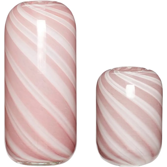 Hubsch Interior Vaas Candy Roze Set van 2