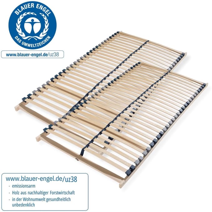 lattenbodem 200x200 (2x 100x200) - beukenhouten - Sleepneo - 7 zones - bedbodem