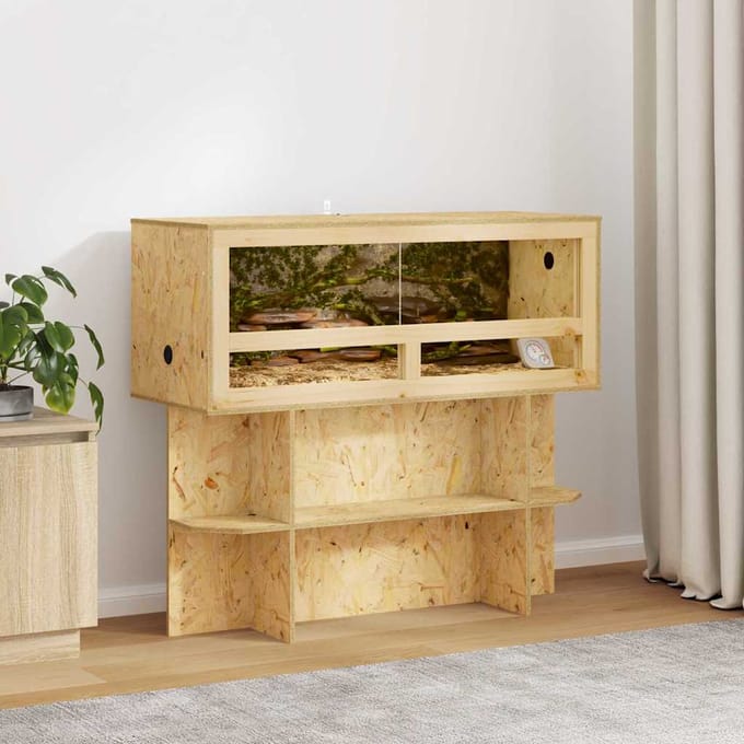 Base de terrarium avec étagère Marron 100 x 40 x 50 cm OSB