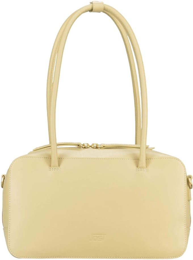 JOST Leren schoudertas Butter Yellow Bowling Bag Buttermilk Lichtgeel