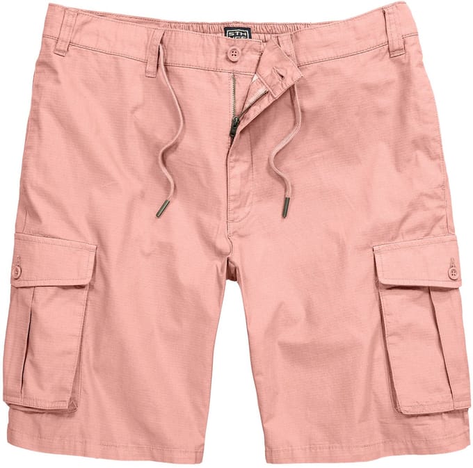STHUGE - Heren - Cargo-bermuda loose fit ribstop elastische tailleband - Donkerroze - Maat 68
