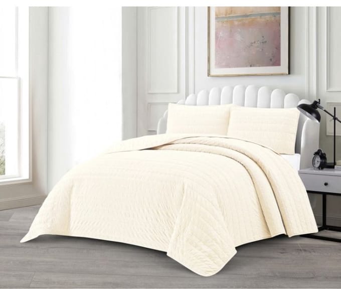 Lavella Bade Bedsprei Set 3-delig - Crème - 250x240cm