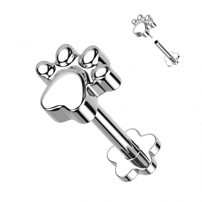 Piercing titanium pootje basic 1.2x8 - zilver - LMPiercings