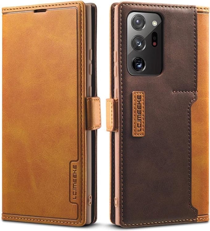 DrPhone Imeeke 1 - Pashouder - PU leer - Magnetische Flip - Galaxy S21 plus - Bruin
