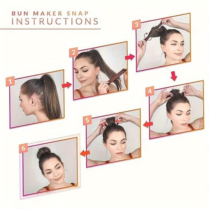 1 Pièce Chignon Facile Simple Outil de Coiffure Coiffure Rapide pour Chignons Élégants, Élastiques à Cheveux Durables et Flexibles pour Tous Types de Cheveux Accessoires pour Cheveux black