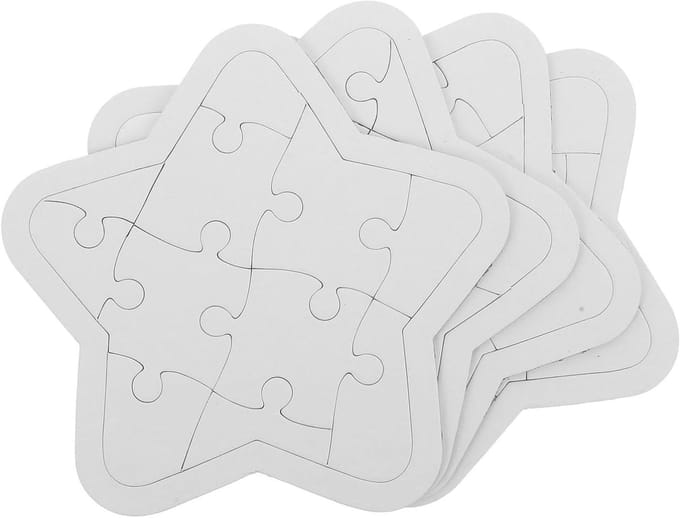 Lege Puzzels - DIY Puzzelplaten - Creatief Knutselen - Zelf Tekenen - 17.5 x 17.5 cm - Wit