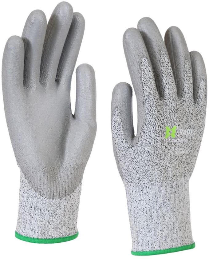 Radix CutMaster - Snijbestendige werkhandschoenen - PU Coating - Grey - M8 / M