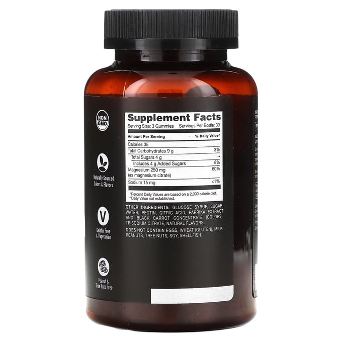 YumVs, gommes fortes Earth, citrate de magnésium, framboise & pêche, 90 gommes