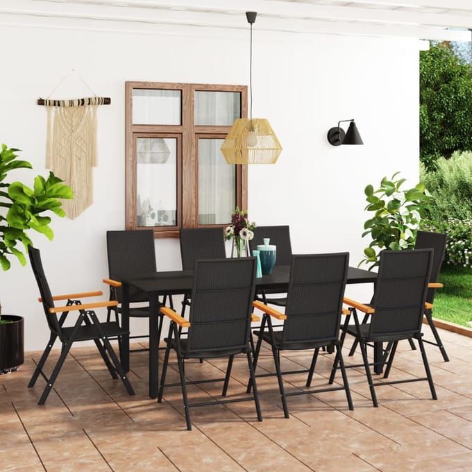 vidaXL - 9-delige - Tuinset - zwart - en - bruin