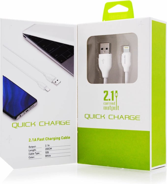 Fast Lightning Cable - Lightning - Kabel - 2 meter - Green On