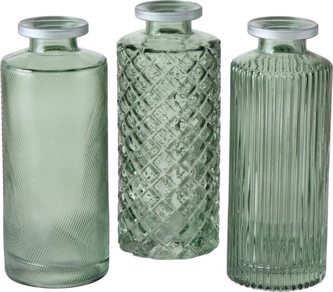 Vaas Adore set van 3 , 13cm groen. Boltze home