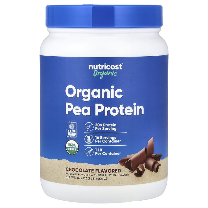 Nutricost, Biologisch Erwtenproteïne, Chocolade, 1 lb (454 gr)