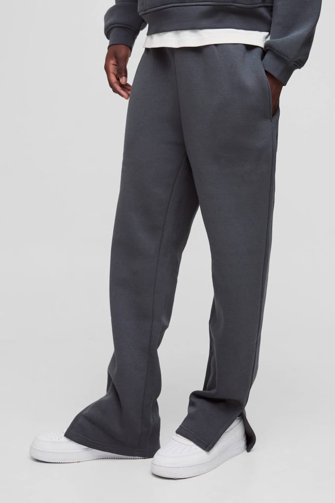 330GSM Regular Fit Split Hem Jogger | Charcoal | Size XL