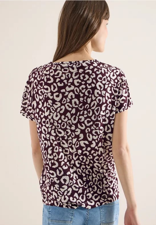 Shirt van linnen met leo-print
