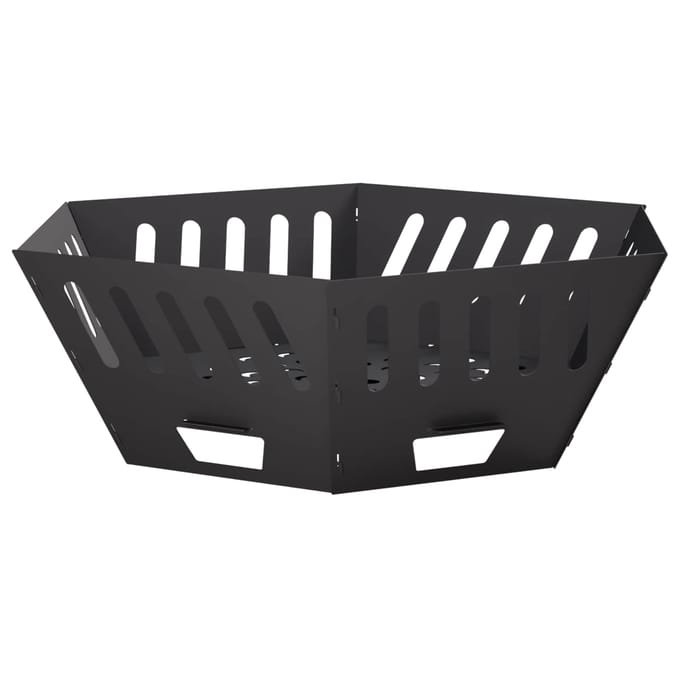 vidaXL - Vuurkorf - Zwart - 80 - x - 80 - x - 28 - cm - Staal