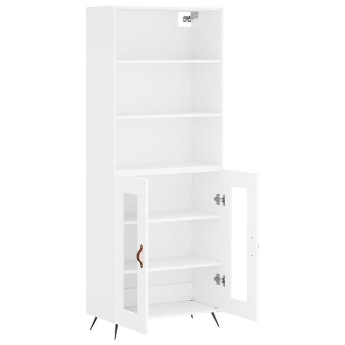 vidaXL - Hoge - kast - 69,5x34x180 - cm - bewerkt - hout - wit