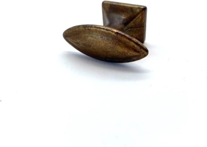 Knop Brons Antiek Ovaal 35mm