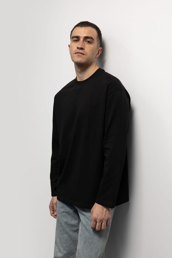 Comfort Fit Lange Mouwen Crew Neck T-Shirt