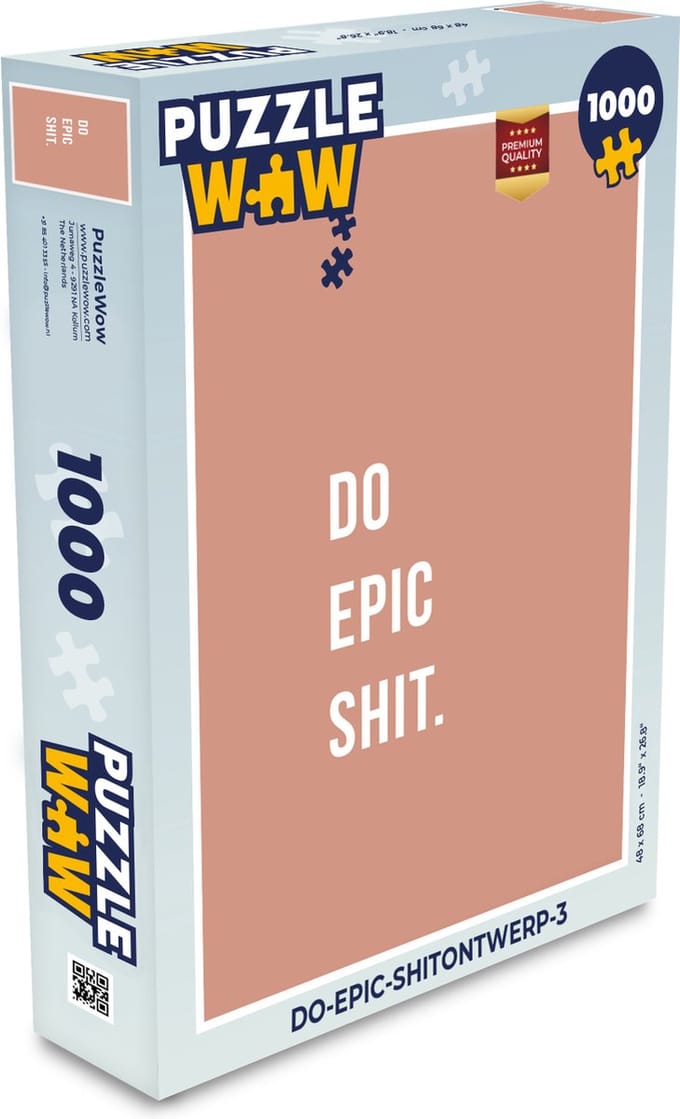 Puzzel Quotes - Do epic shit - Roze - Legpuzzel - Puzzel 1000 stukjes volwassenen