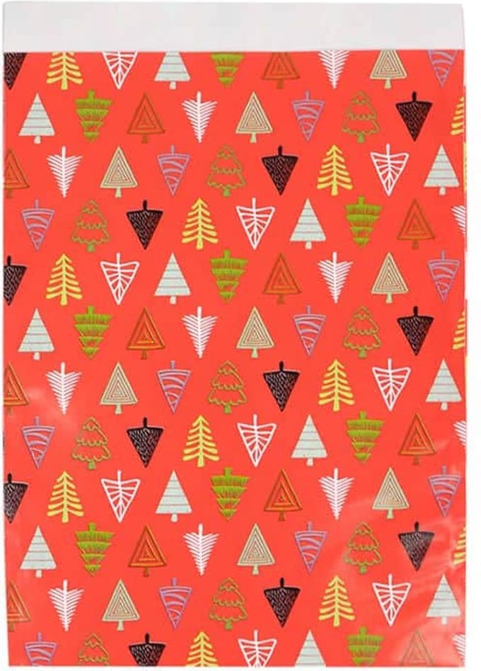 Cadeauzakjes Christmas Trees Rood - 12x19cm