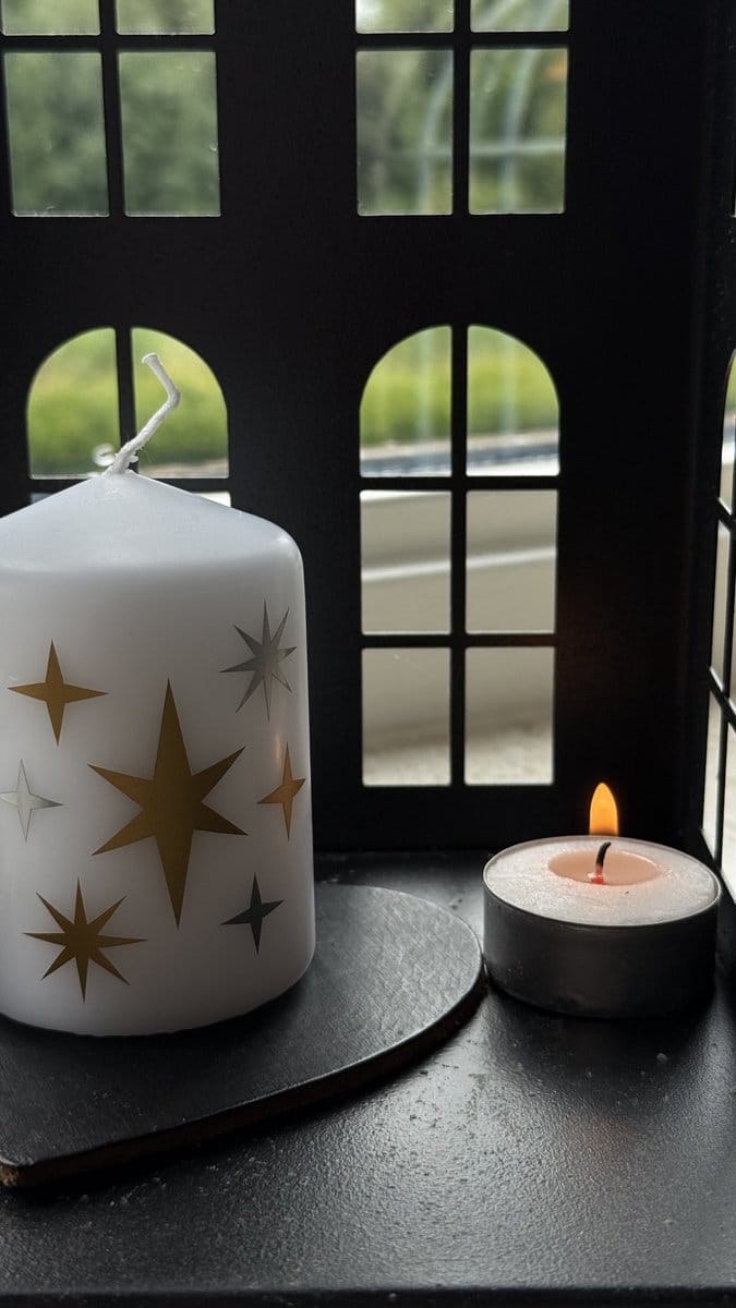 Kaars - Troost kaars - Sterren - Afscheid - Uitvaart _ Cadeau - Afscheid & Troost AF-TK49-118