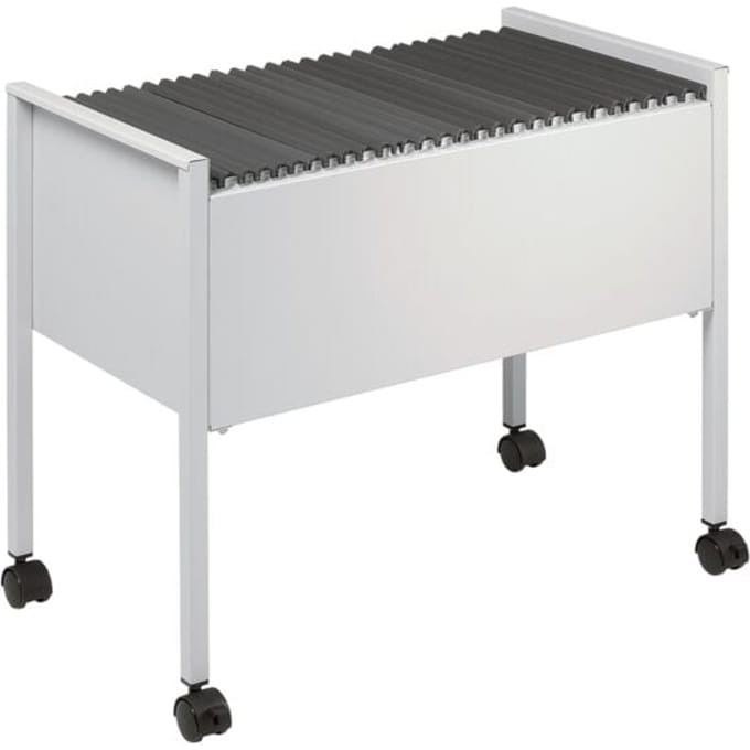 Mobiele kantoormappenwagentje Mappenboy DURABLE, lichtgrijs, zonder mappen