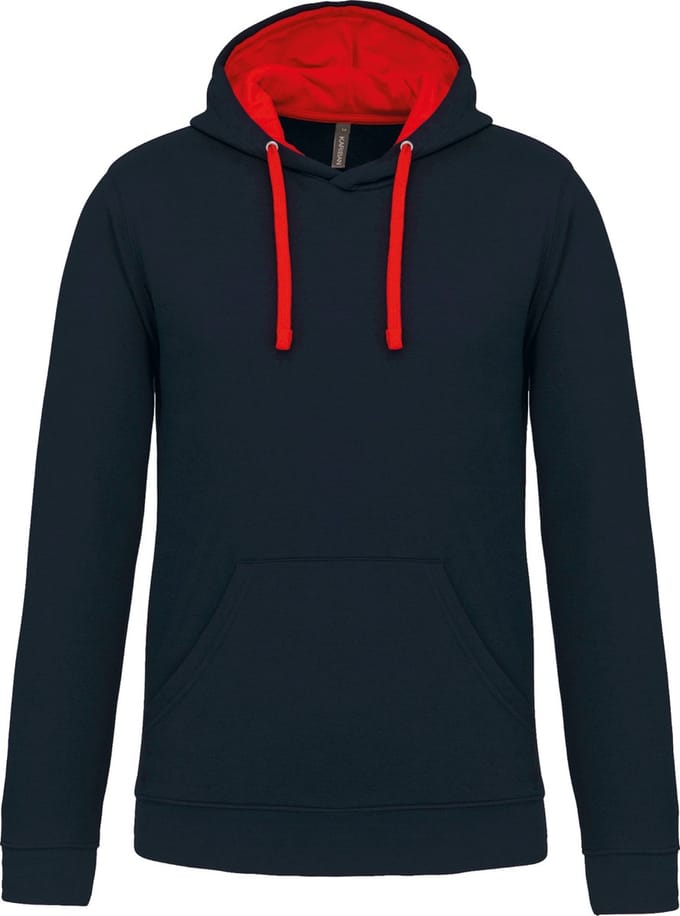 Kariban Hooded sweater met contrasterde capuchon K446 - NAVY / RED - M