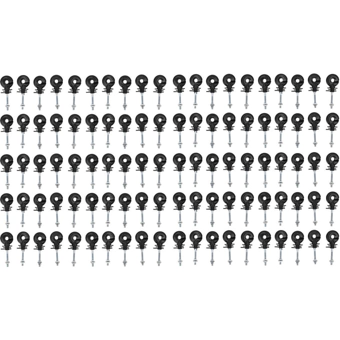 100 Set Isolateur Clôture Électrique Isolateur Poteau Fer Système Réseau Électrique Isolateur Clôture Élevage black