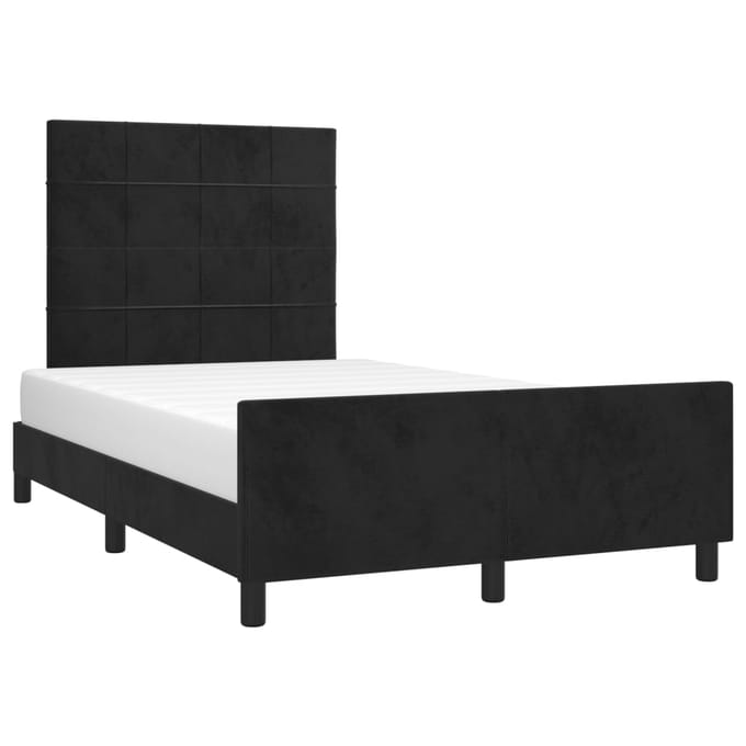 vidaXL - Bedframe - zonder - matras - 120x200 - cm - fluweel - zwart