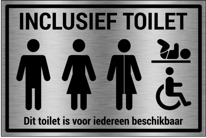 Inclusief toilet bord - gecoat brushed aluminium | 45 x 30 cm