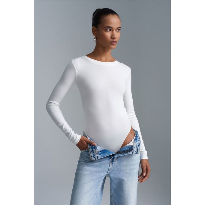 Slim Fit Crew Neck Jersey Romper
