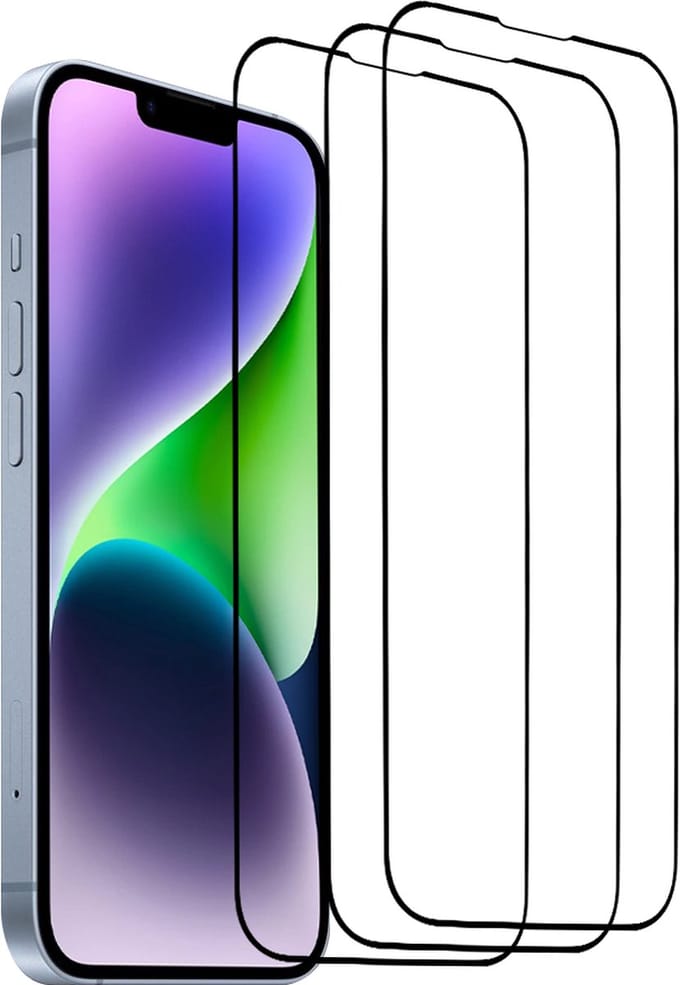 3x iPhone 14 Screenprotector - gehard beschermglas screen protector glas iPhone 14 - full cover - Arara