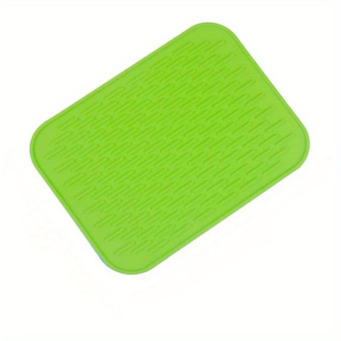 Tapis isolant carré antidérapant en silicone pour vaisselle, dessous de plat, égouttoir, set de table orange